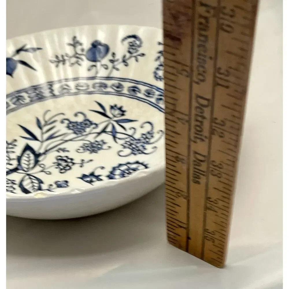 Vintage Classic J &G Meakin Blue Nordic Onion Ironstone Round Serving Bowl